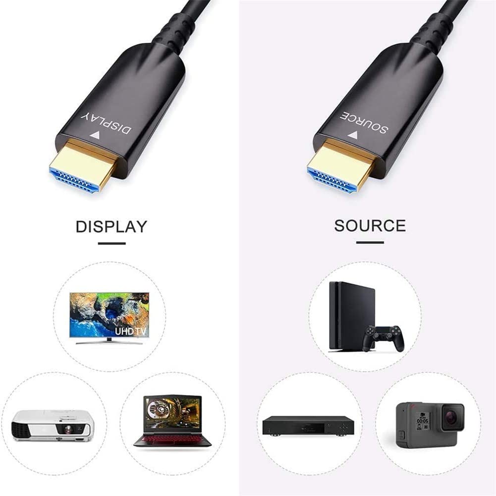 DTech Cavo HDMI in fibra ottica 4K 60Hz 1080p HD Video 3D ARC HDCP CEC ad alta velocità per computer monitor TV proiettore (32 piedi, nero)