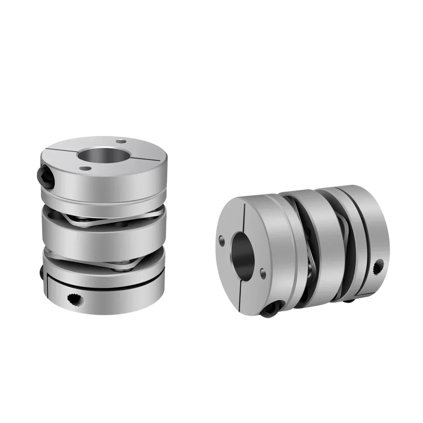 Aleación de Aluminio D49L57 Acoplamiento de Doble diafragma Conector elástico D49mm L57mm Tornillo de Bola servomotor a Pasos codificador Ordenador(11X14)