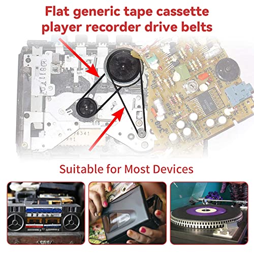 Recorder Rubber Belt - Cassette Recorder Repair Maintenance Mix Flat Cassette Tape Machine Rubber Belts 40-135 Mm (50Pcs) (Width 4Mm) #TOP5