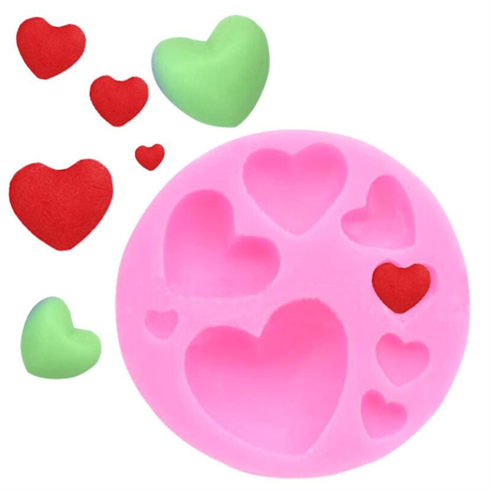 DIY mold Reusable Loving Heart Shape Silicone Mold DIY Colorful Sweet Heart Fondant Chocolate Candy Paste Cake Decorating Tool Molds silicone mold making kit