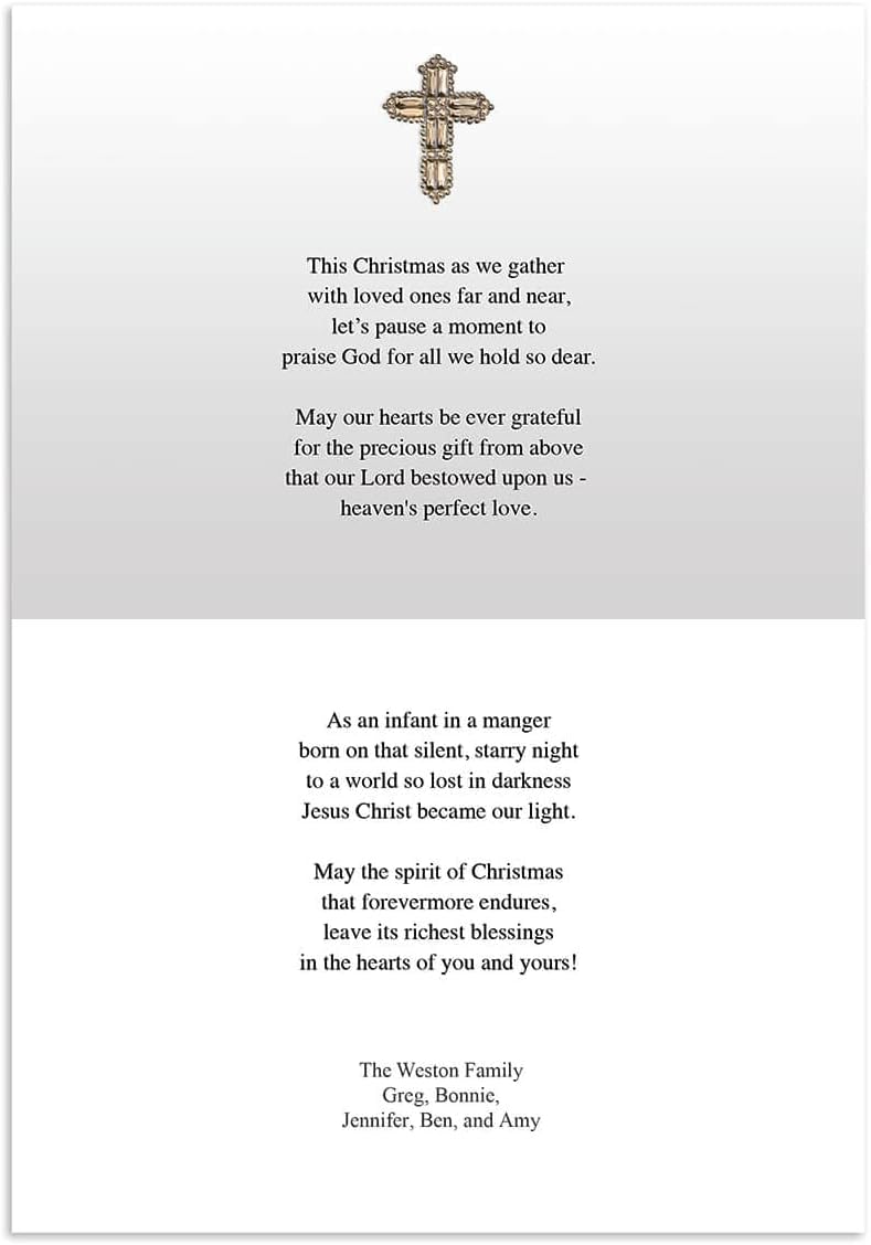 Fox Valley Traders Custom The Light of the World Christmas Card Set of 20, Card and Back of Envelope Personalization