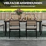 Outsunny Gartentisch Aluminium Holzoptik