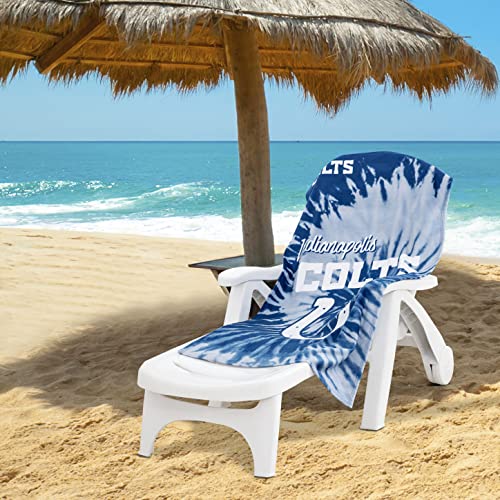 Image of Northwest NFL Indianapolis Colts Beach Towel, Psychedelic, 30 inch x 60 inch | Unisex-Adult