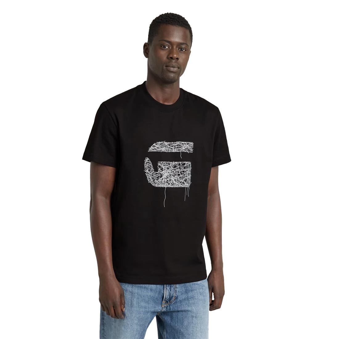 G-Star Men's Stitch Burger T-Shirt, Black (dk black D25674-C336-6484), XL