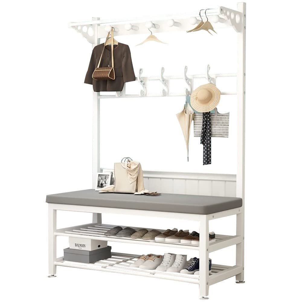 Porte-manteau en métal avec banc à chaussures pour stopper le désordre de l'entrée