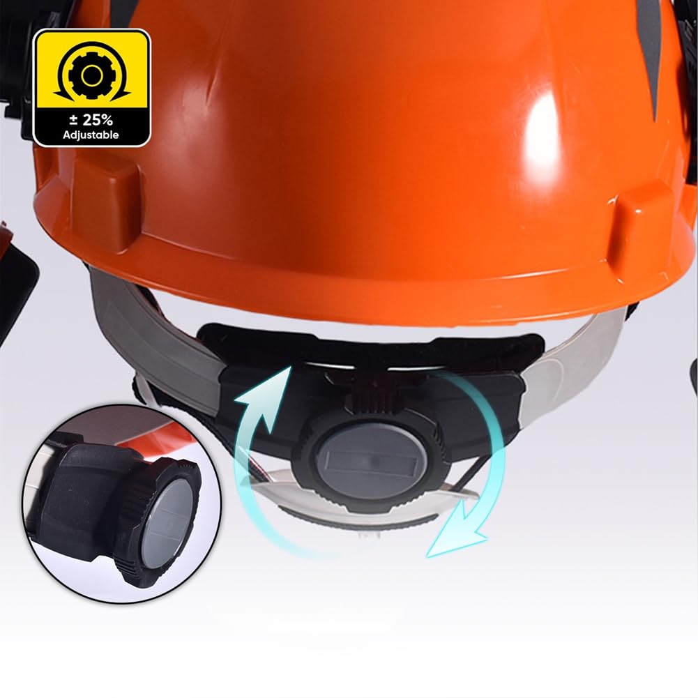 Industriale per Motosega con Rete per Le Orecchie e Visiera In Plastica Trasparente, Regolabile, per Lavori Forestali e di Arboricoltura.