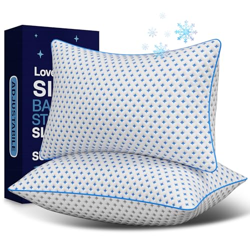 LOVELYREST Memory Foam Pillows 2 Pack – Adjustable Loft