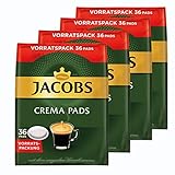 Jacobs Crema Kaffeepads, Vorratspackung, für alle Pad Maschinen, 144 Kaffee Pads, á 6.6 g