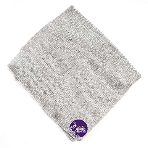 Image of Asian Hobby Crafts Flower Mesh Net Solid Fabric for Flower Bouquet, Trousseau Packing, Fabric for Gift Wrapping, Party Hall Decor, Sweet Boxes, Gift Decoration (Size :7 Meters, Color - Silver)