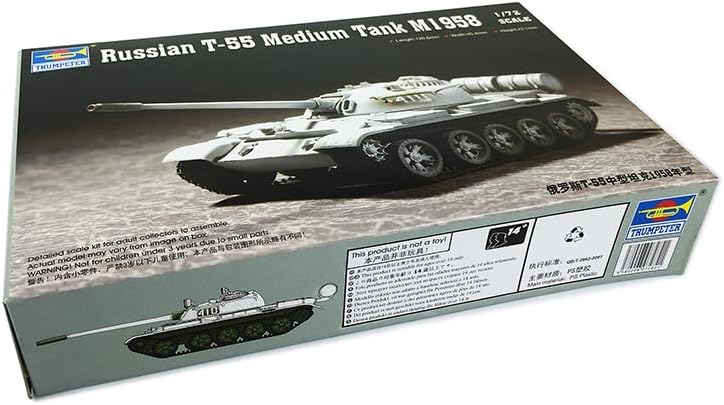 TOUCAN RC HOBBY Trumpeter 07282 1/72 Russian T-55 Medium Tank Model M1958Armored Car Kit Plastic