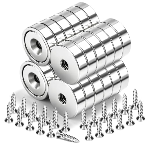 Image of DIYMAG Magnets with Countersunk Hole,0.78 Inch 40LBS 24 Pack