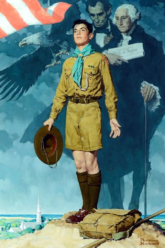 Olde Time Mercantile Norman Rockwell Boy Scout A Scout is Loyal Art Print - 8 in x 10 in - Unmatted, Unframed