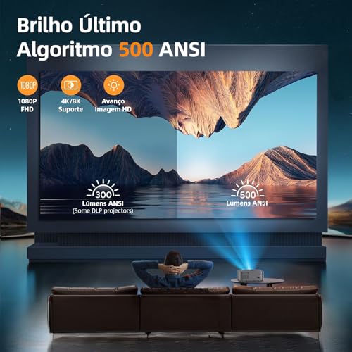 BETTDOW Projetor 4k 8k Hd 1080p 13000 Lm Compatível Completo De Android/IOS, Smart Projetores Retrop