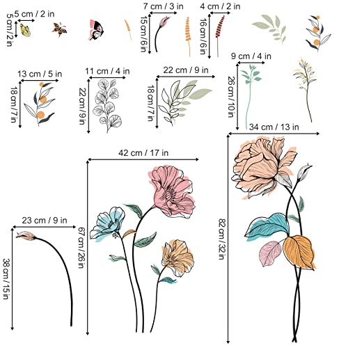 Wondever Watercolor Flower Wall Stickers Colorful Wildflower Floral Peel And Stick Wall Art Decals For Living Room Bedroom Tv Wall #TOP3