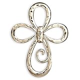 DEMDACO Loop Cross Goldtone Hammered One Size Women's Metal Giving Pin in Gift Box
