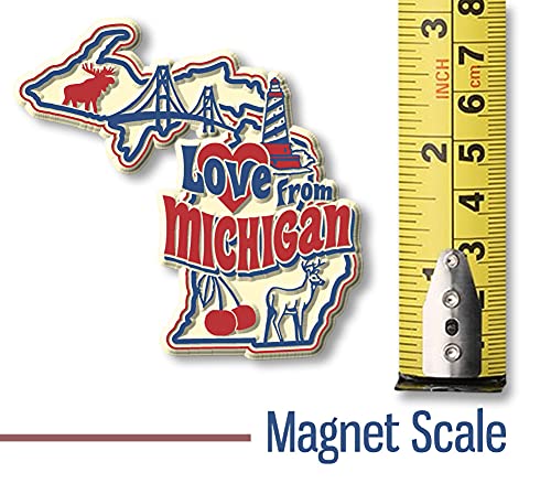 Imán decorativo Love from Michigan 2.9 x 2.8 pulgadas miniatura 5