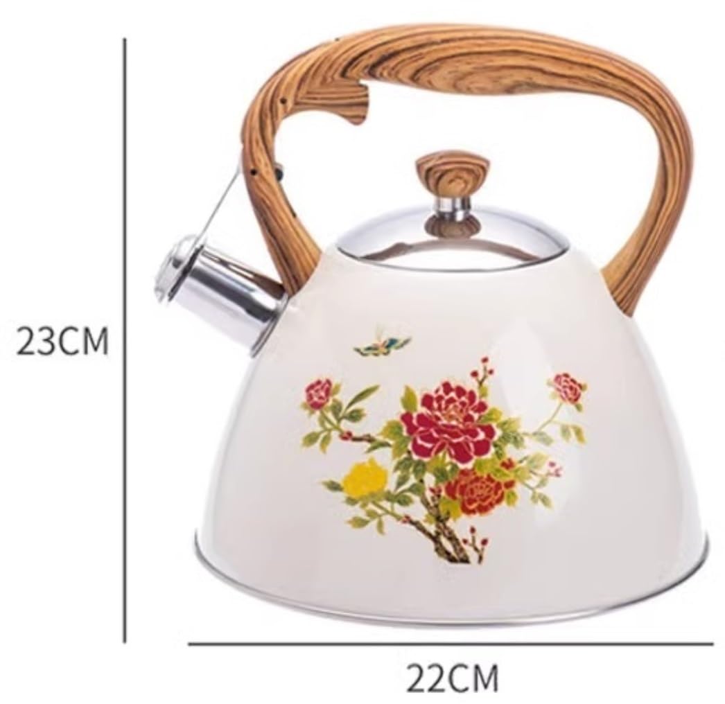 Czajnik Kuchenka Gazowa 3L Gwizdający Czajnik Do Herbaty Gwizdek Ze Stali Nierdzewnej Drukowanie Przebarwienia Gazowy Uniwersalny Czajniczek Czajnik Do Domu(A)