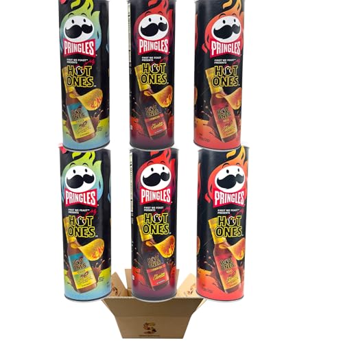 Spicy Potato Chips Variety Pack In SNACKIFYME Gift Box - Verde, Barbacoa, Rojo, 6 x 5.5 Ounce, Hot Spicy Flavor, Assortment Bulk Snacks for Parties. one chip challenge