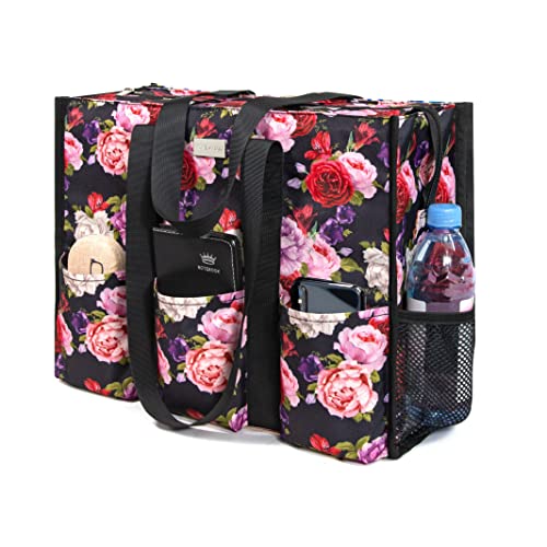 Image of TOPDesign Utility Water Resistant Tote Bag with 13 Pockets, Zipper Closure