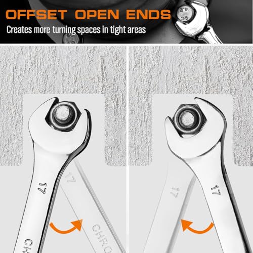 image for HORUSDY 15-Piece Metric Wrench Sets, Premium Combination Wrench Set Me