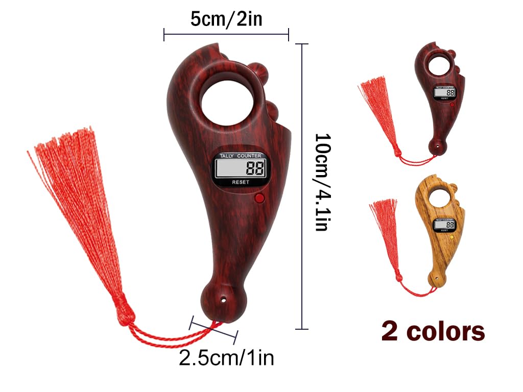 Abiyou 2 Pieces Digital Beads Counter, Portable Prayer Beads Counter, Prayer Digital Tasbih, for Meditation, Relaxation, Active Fingers, Prayer Islamic Tasbih Muslim