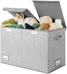 GRANNY SAYS Boîte de rangement extra grande avec couvercle, paquet de 1 Poitrine de rangement en tissu, Organisateur et bacs de rangement pour salon, Récipient de stockage antipoussière, Gris
