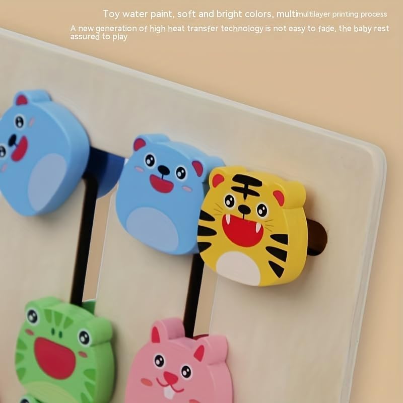 Image of Happy Hues Montessori Four-Color Game Intelligence Toy - Wooden Slide Puzzle for Toddlers,