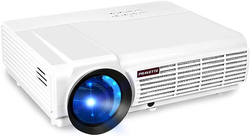 3800 Lumens Projector, PRAVETTE Projector 200" Projector Projection Screen for Home Theater, Classroom LED Outdoor Projector