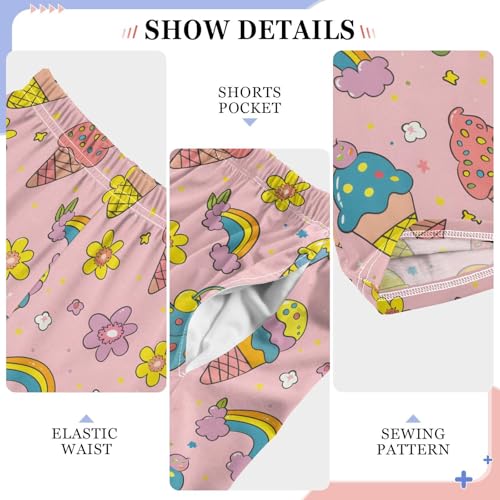 Pajama Pants Rainbows Ice Creams Flowers PJ Bottoms Sleepwear Lounge Sleep Pant with Pockets4