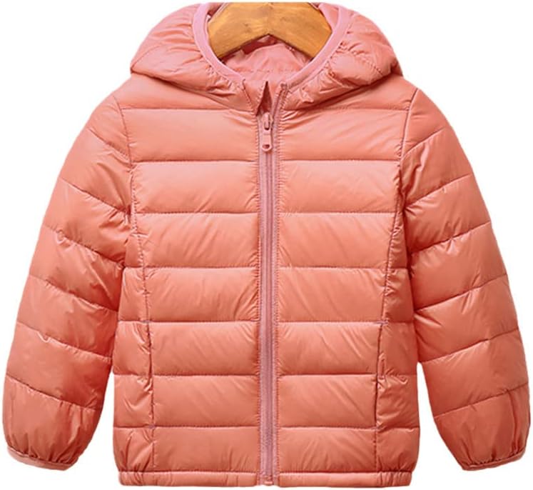 Down Jackets for Girls Winter Coat Warm Kids Down Hooded Coats for Boys 2-9 Years Outerwear Children Orange Pink 5
