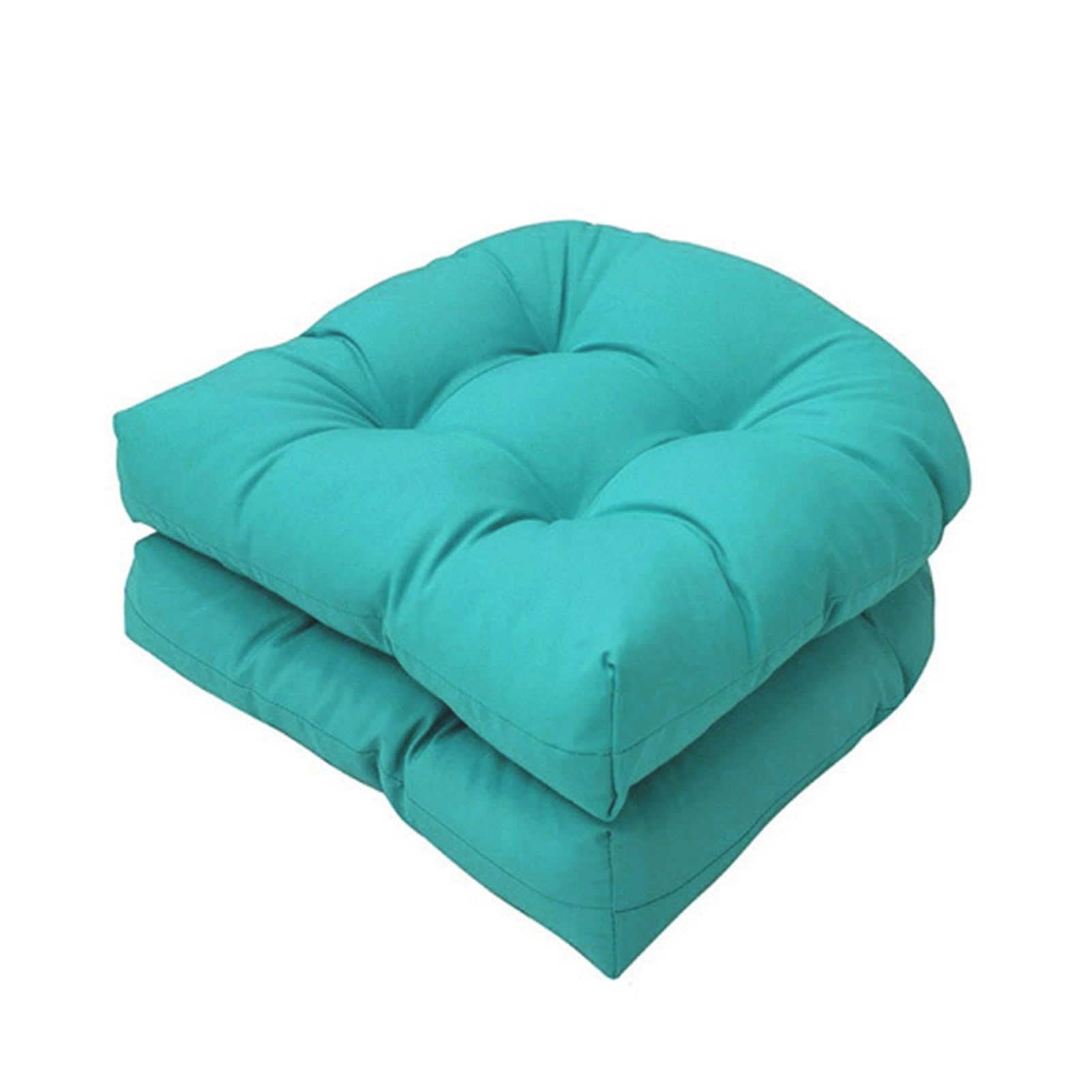 FYHTC 2 Pieces Seat Cushions in 48x48cm, Comfortable Seat Cushions U-shaped Cushion Sofa Rattan Chair Cushion for Wicker Chair Seat Patio Furniture Dining Chair Pad(Lake blue)