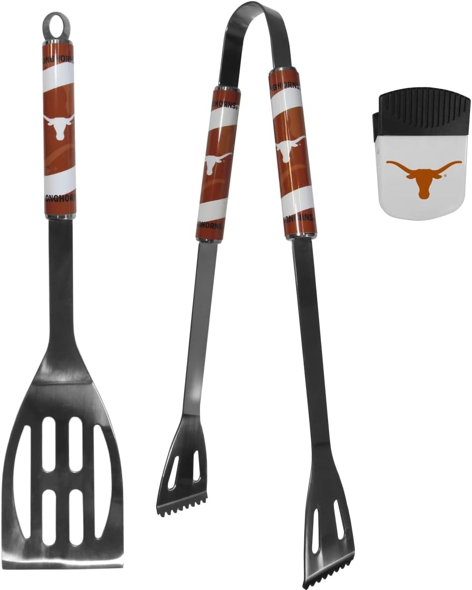 Siskiyou C2BQ22PMC Unisex NCAA Texas Longhorns 2 Piece BBQ Set & Chip Clip - One Size