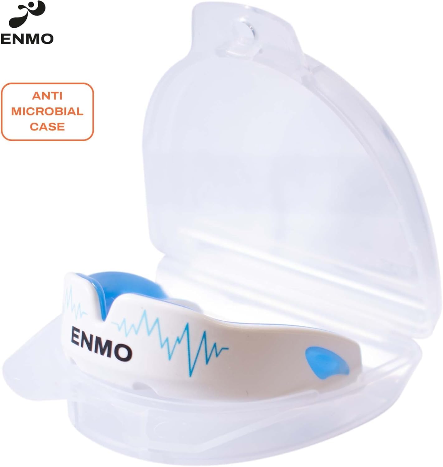 Enmo Maxilla Pro Ochraniacz na zęby – z etui, dla dorosłych i dzieci w wieku 10+, potrójna warstwa, kanał żelowy, technologia Breathing Channel Tech, Boil & Bite, antybakteryjny, rugby, boks, MMA,
