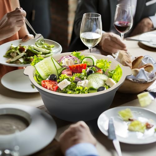 Tazón de Cerámica Zing 5 QT, Bowl Grande Redondo, Gris Sal Marina miniatura 2