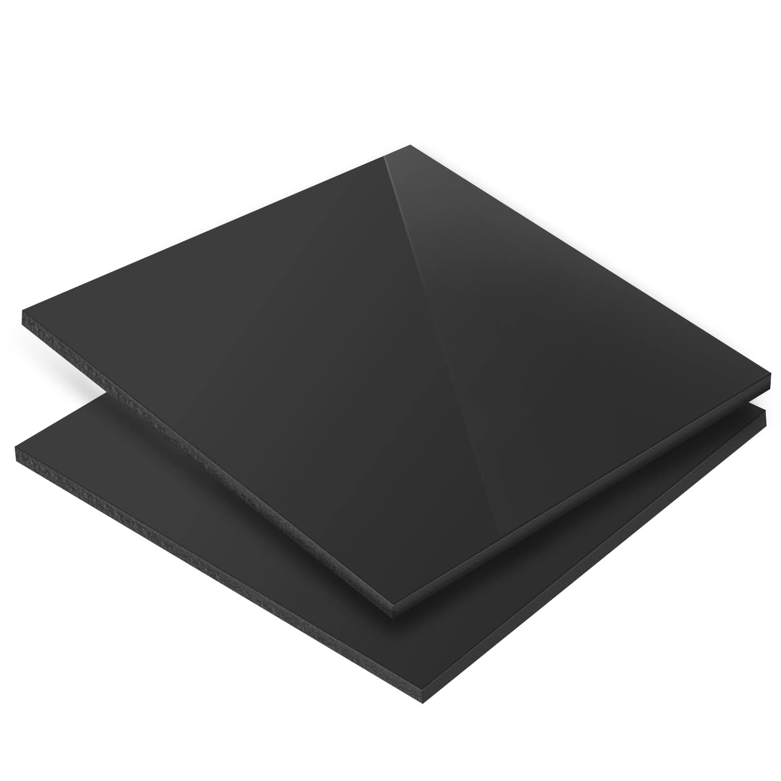 Expanded PVC Sheet 12" x 12" Black Printable Lightweight Rigid PVC Board – 5mm (0.2 Inch), Plastic Board Sheet Ideal for Signage, Displays, 2-Pack