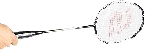 Miniatura 8 de Raqueta de bádminton para 2 jugadores, raqueta de bádminton de aluminio de carbono con bolsa de bádminton, Blanco, Talla única