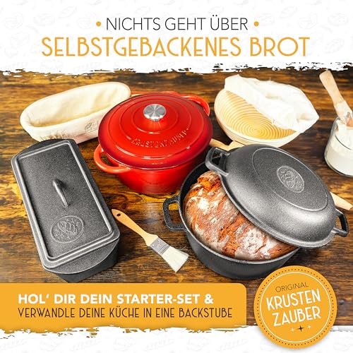 KRUSTENZAUBER Bäckermesser 2er Set [inkl. 20 Rasierklingen] - Teigmesser Set für gerade und geschwungene Schnitte - Ideale Brotklinge, Bäckerklinge, Teigritzmesser Lame, Brot Backen Zubehör