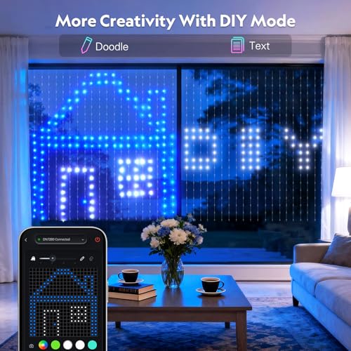 Image of JMEXSUSS 400 LED Smart Curtain Lights for Holiday and DIY Fun, 6.5x6.5 ft