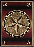 Western Lodge Red Star 8x10 Area Rug, 7'10x9'10