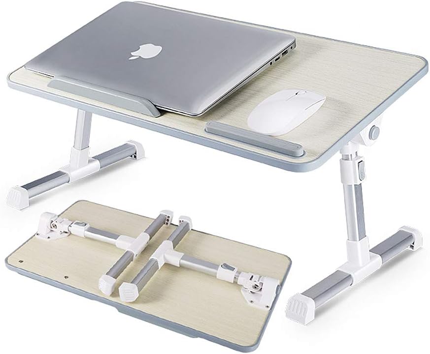 [Large Size] Design Adjustable Laptop Table, Portable Standing Bed Desk, Foldable Sofa Breakfast Tray, Notebook Computer Stand for Reading and Writing