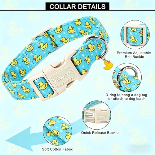 Image of ARING PET Summer Dog Collar for Puppy Small Medium Large Dog-Blue Duck XL