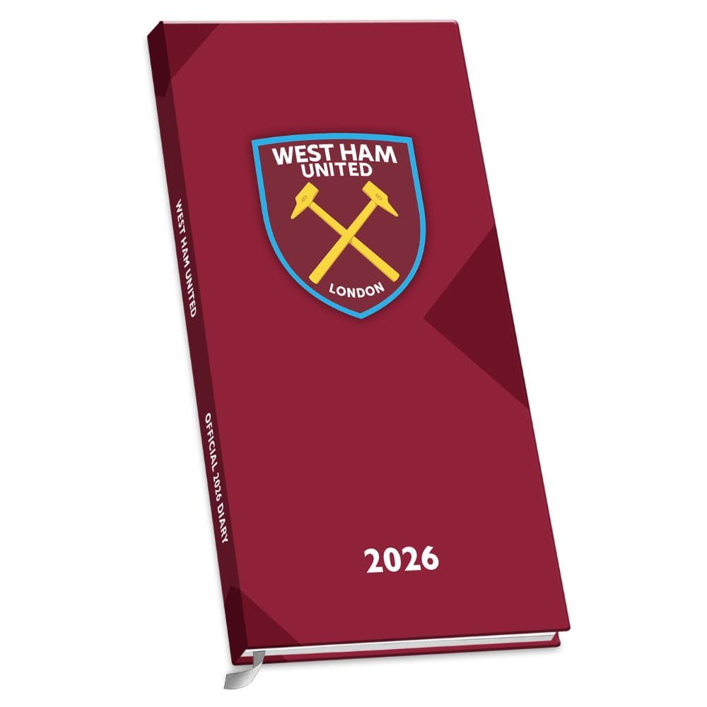 2026 DIARY WEST HAM UNITED FC WEEK TO VIEW SLIM POCKET DIARY OFFICIAL PRODUCT