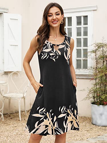 ETCYY Summer Dresses for Women 2025 Trendy Boho Floral Print Beach Cover Up Casual Spring Sleeveless Sundresses4