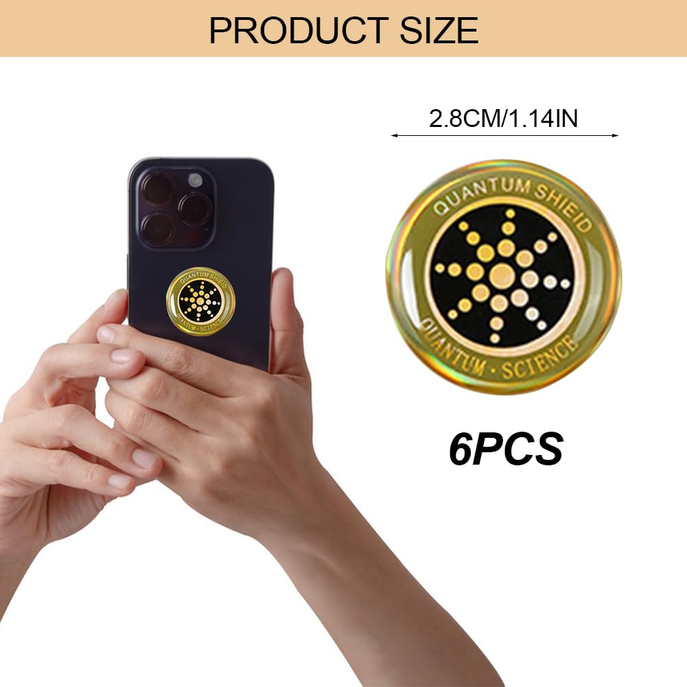 KARELLS Strahlenschutz Handy Aufkleber,6 Stück Anti-Strahlungs-Aufkleber,Anti-Strahlenschutz-Aufkleber,für Mobile Smartphones,Elektronische Produkte,Tablet,Laptop,WiFi,Computer,Radio,TV(Gold)