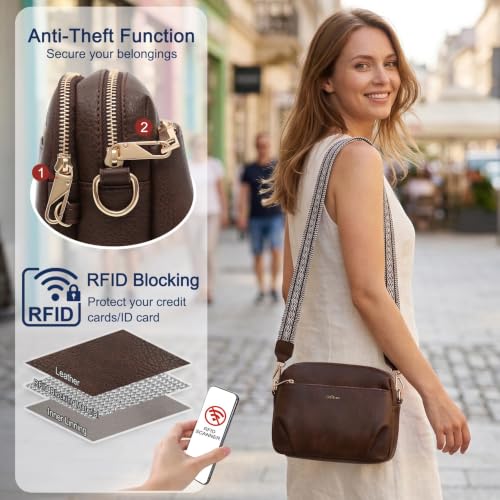 Image of Crossbody Bag for Women Vegan Leather Handbag Purse Anti Theft RFID
