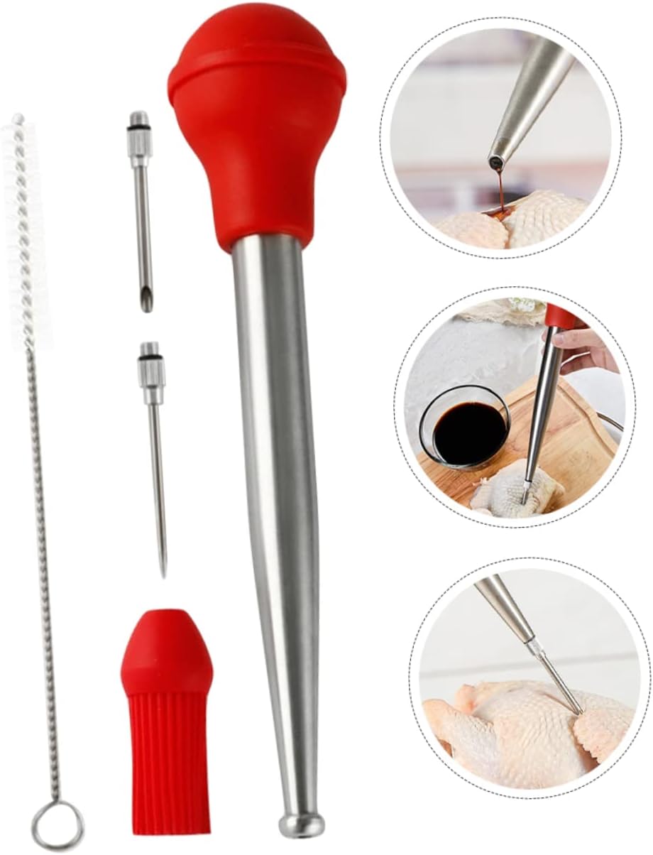Ciieeo 3sets Turkey Seasoning Tool Injector Marinades Meats Poultry Baster Baster Pump Flavor Injector Bbq Sauce