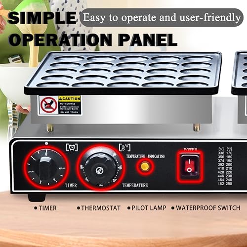 1900W Electric Mini Pancake Maker, 50PCS Commercial Mini Dutch Pancake Maker,1.8 Inches Dutch Poffertjes Grill,Non stick,Non stick,For Home Kitchen Restaurant Snack Dessert.