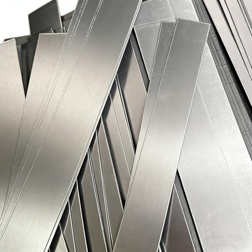 QIPN RULN Galvanized Iron Strips Metal Strip Trim Shim Sheet 0.0118'' Thickness, for DIY & Industrial Use(Size:150 * 20 * 0.3mm(20pcs))