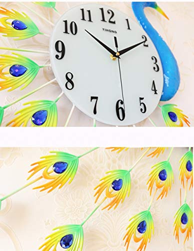 Horloge décorative moderne paon au design artistique haut de gamme