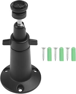 Takfäste kamerahållare 360° roterbar 90° lutbar metall väggmontering för blink för minipan lutande utomhuskamera tillbehör robust stabil (svart)